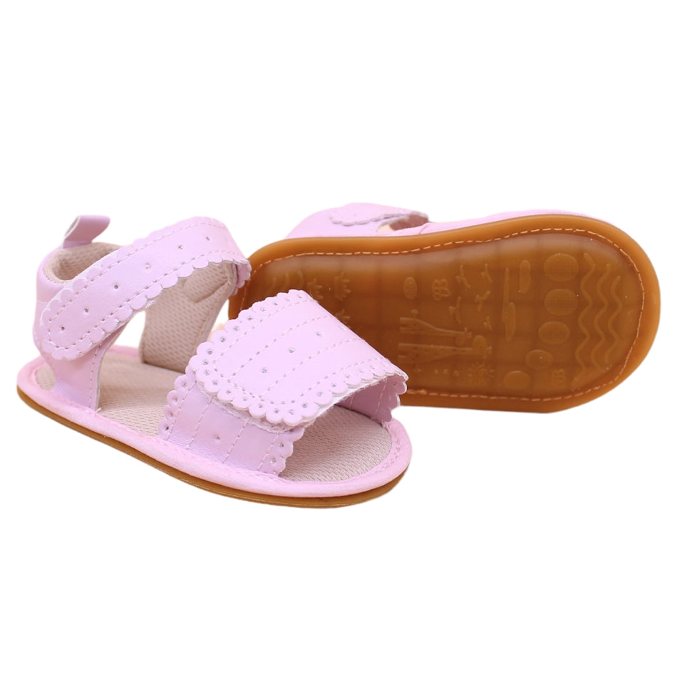 Slip On Sandals with Velcro Tab - Walking Sole