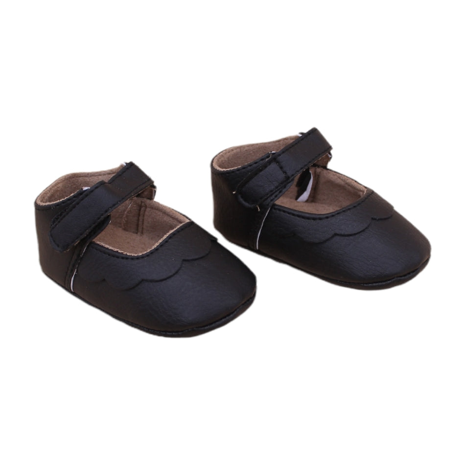 Slip On Scallop Shoes (Black) - Prewalker