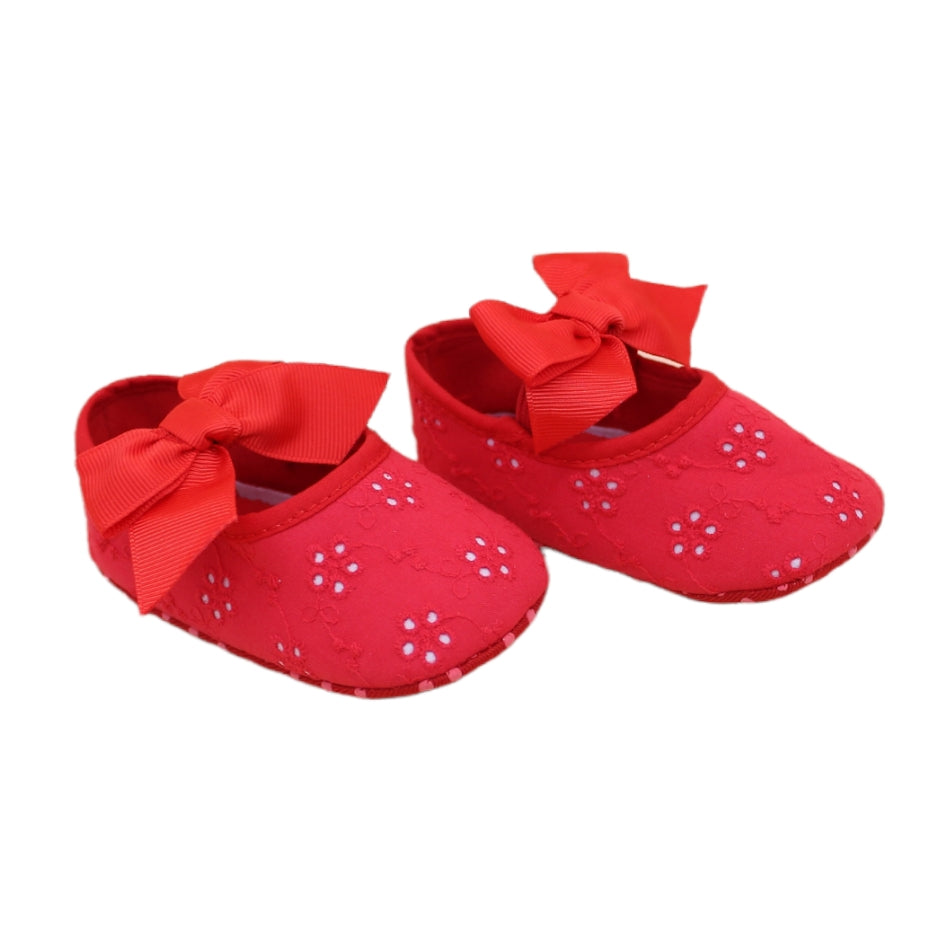 Slip On Bow Shoes (Red) - Prewalker