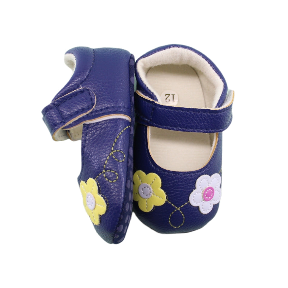 Slip On Floral Shoes (Blue) - Prewalker