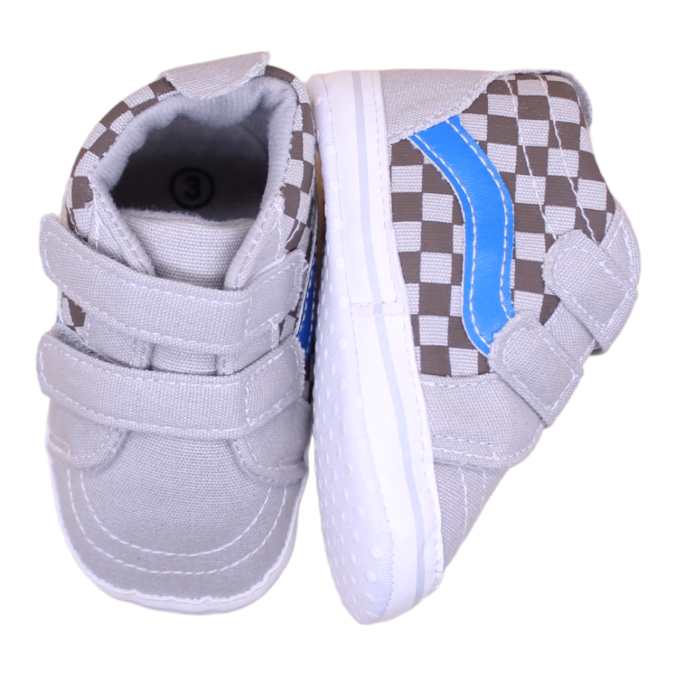 Slip On Sneakers (Grey/Checks) - Prewalker