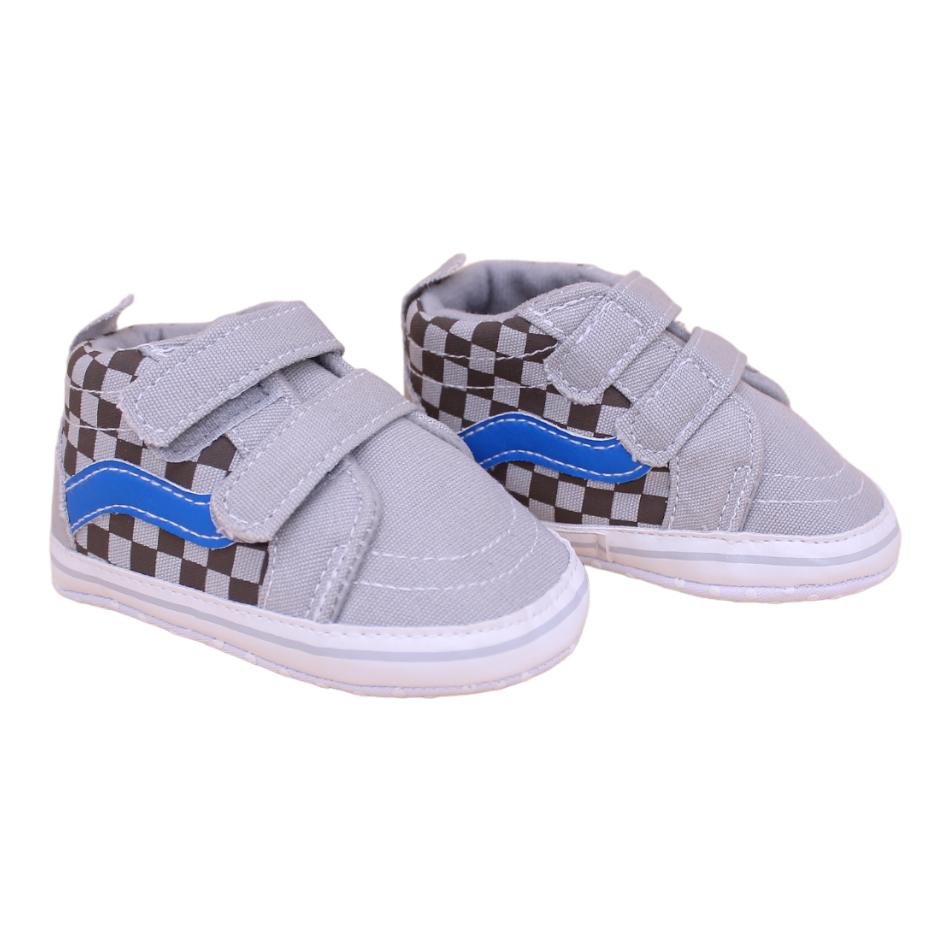 Slip On Sneakers (Grey/Checks) - Prewalker