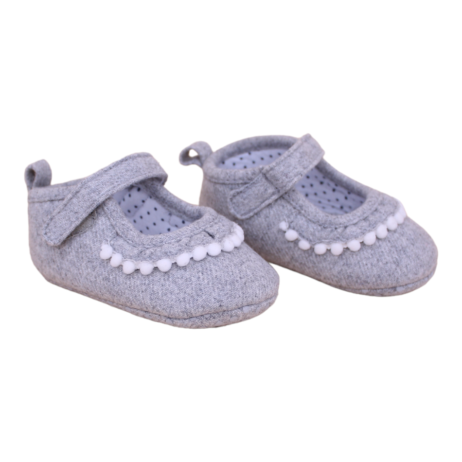 Ruffle Slip On Shoes (Grey) - Prewalker