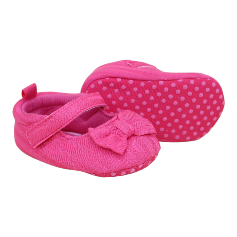 Slip On Bow Shoes (Pink) - Prewalker