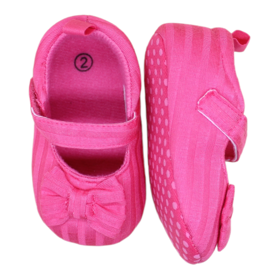 Slip On Bow Shoes (Pink) - Prewalker