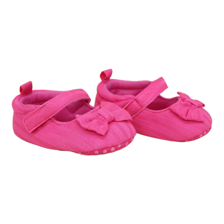 Slip On Bow Shoes (Pink) - Prewalker