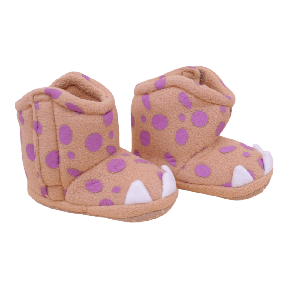 Pat Pat Soft Sole Baby Boots - Beige Dino