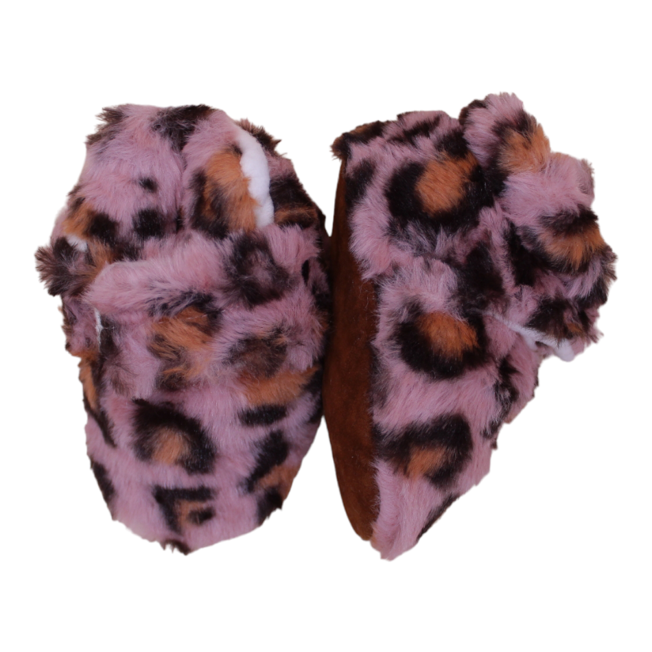 Pat Pat Cozy Soft Sole Baby Booties - Pink Leopard