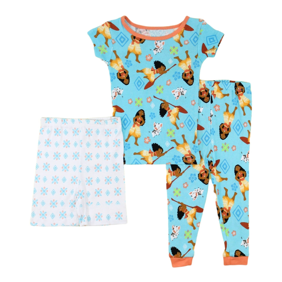 Disney 3 pc Snug Fit Cotton Pajama Sets - Moana