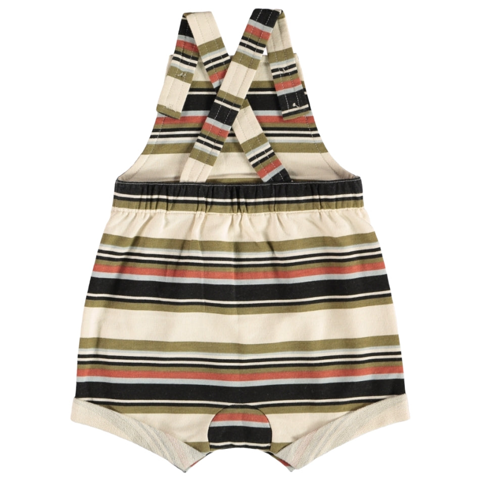 Baby Berry Printed French Terry Shortall - Stripes