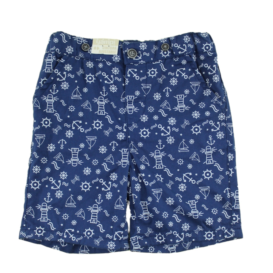 Baby Yampi Printed Shorts with Adjustable Waist - Nautical