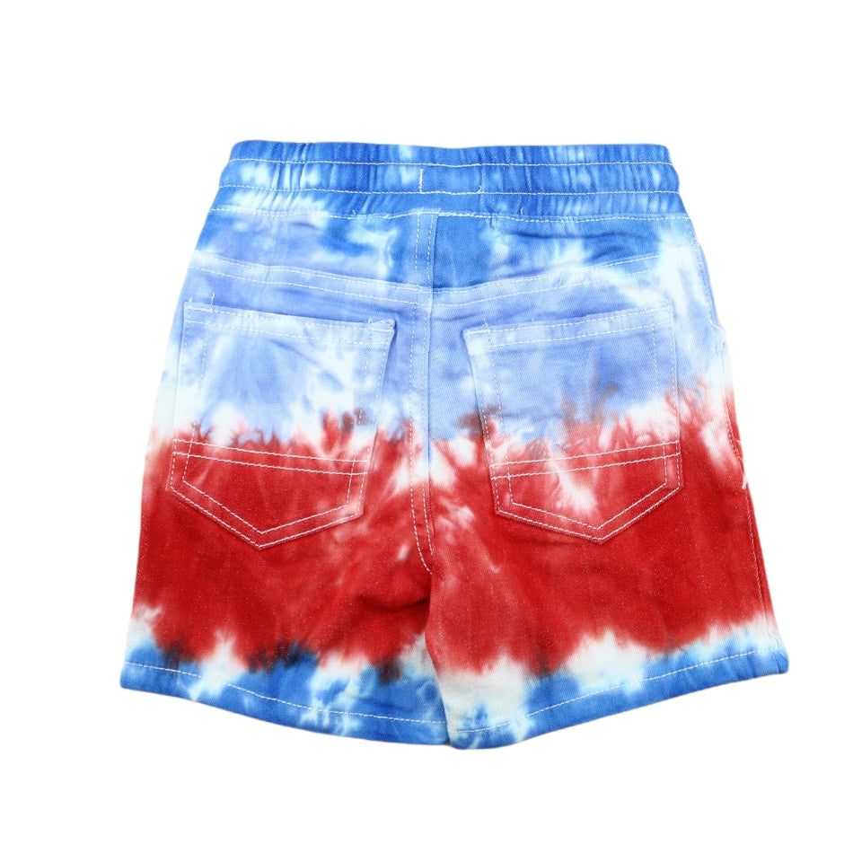 Cat & Jack Pull On Tie Dye Denim Shorts with Functional Drawstring