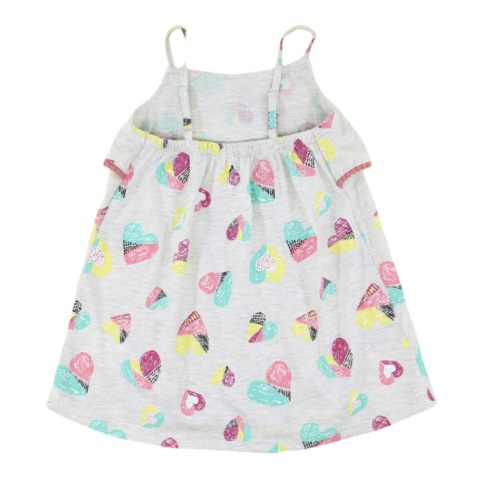 Colloky Printed Cotton Dress - Hearts