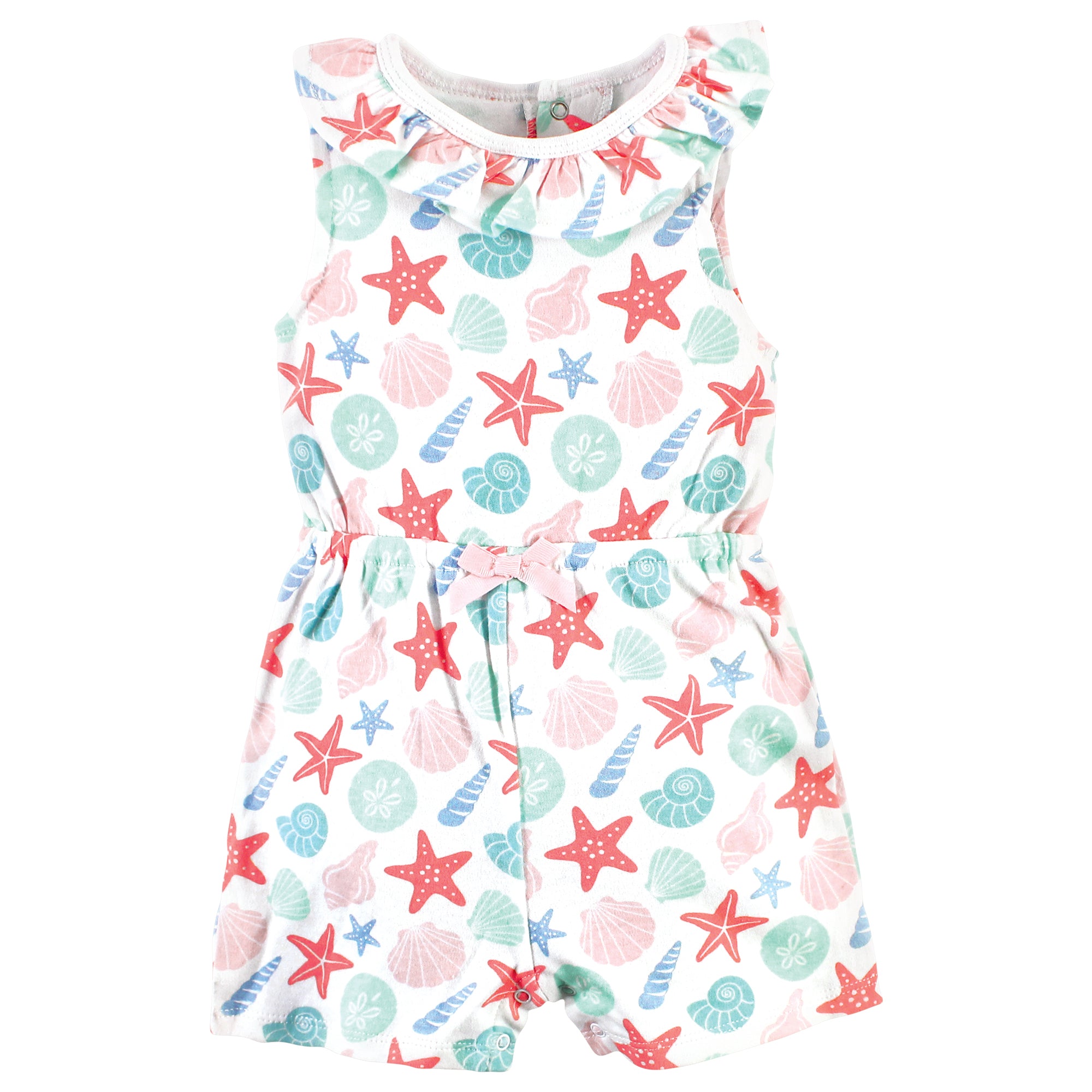 Hudson Baby Printed Cotton Ruffle Sleeves Jumpsuit - Sea Creatures