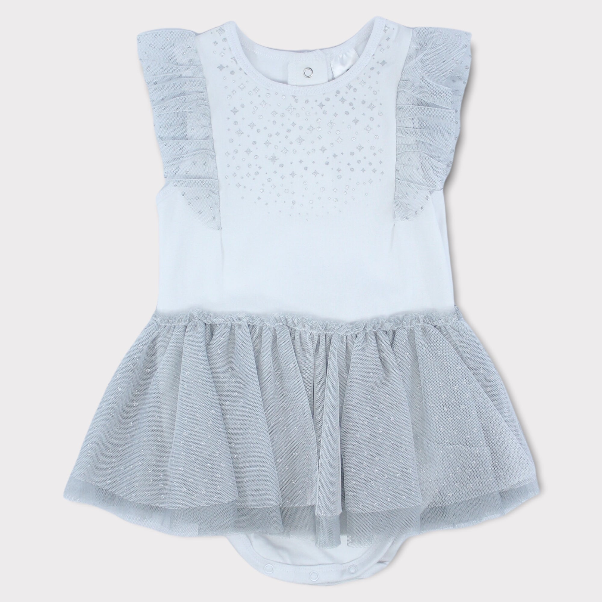 Target Baby Tutu Bodysuit Dress - White Glitter Stars