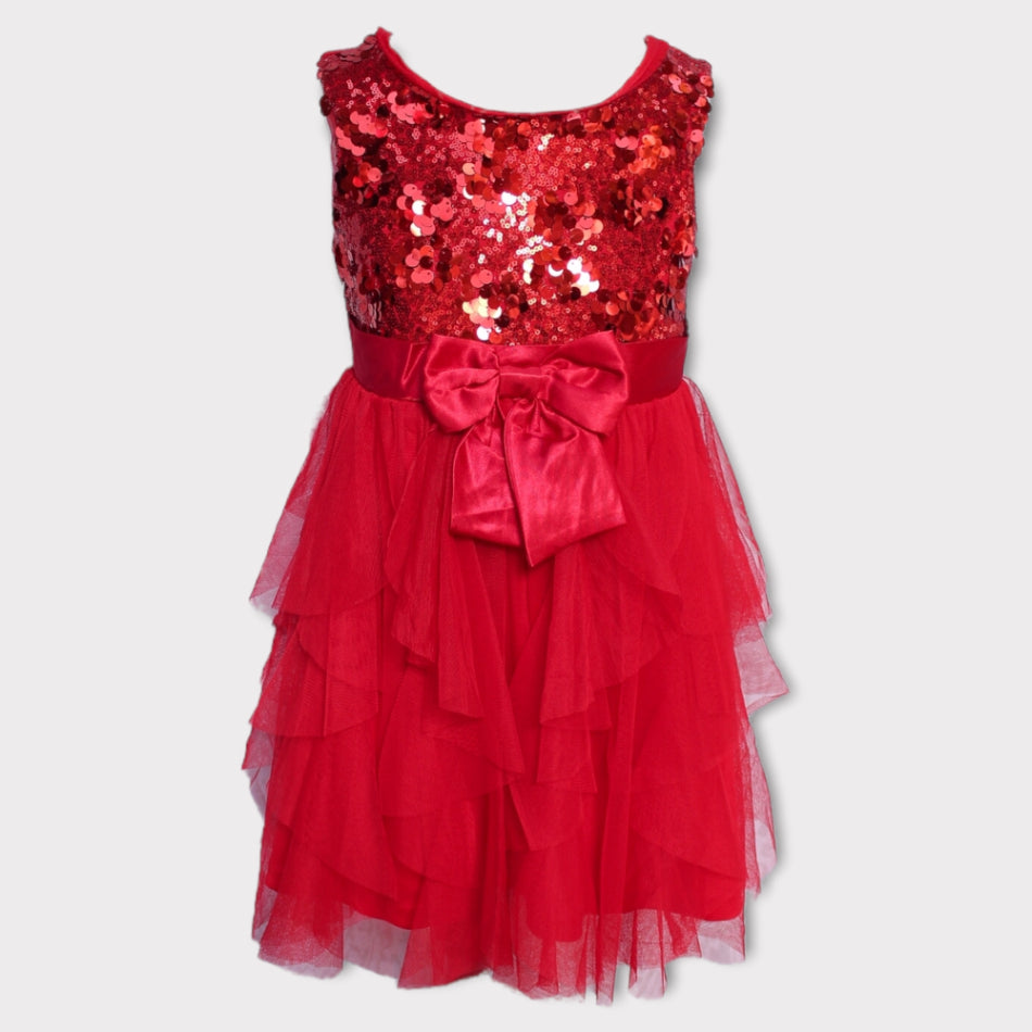 Time Storm Red Sequin Occasion Dress