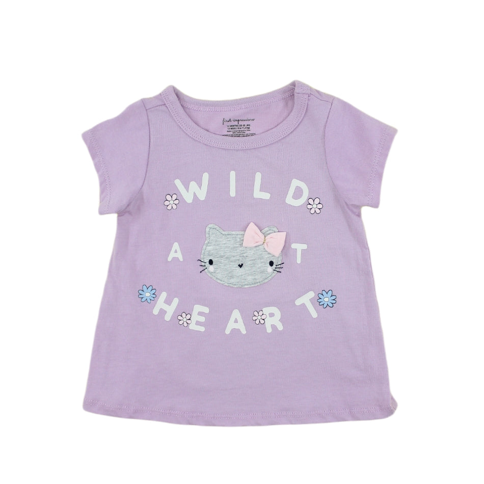 First Impressions Graphic Print T-Shirt With Applique Detail - Wild At Heart