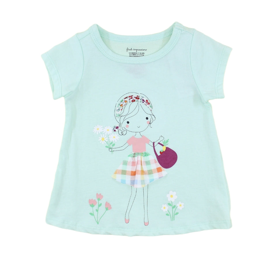 First Impressions Graphic Print T-Shirt With Applique Details - Doll