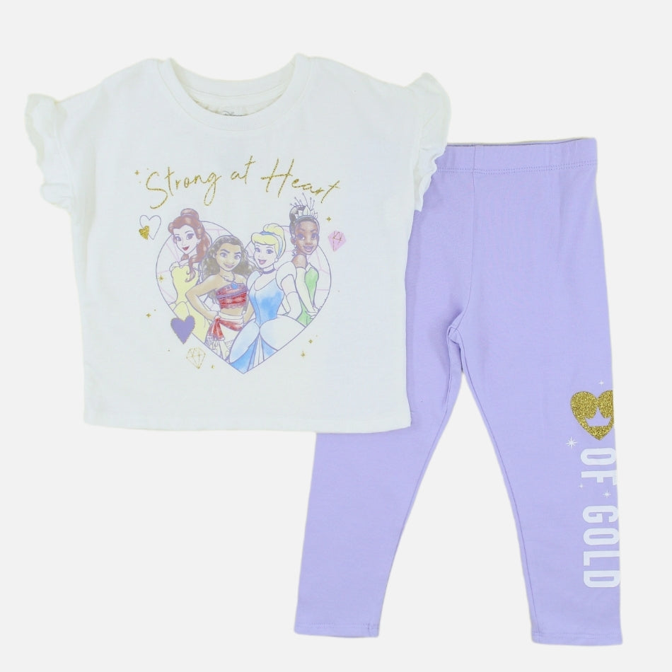 Disney Princess 2 Pc T-Shirt And Pajama Set - Strong At Heart