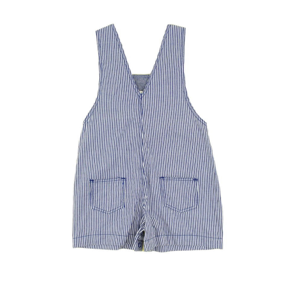 Yampi Striped Dungarees - White/Blue