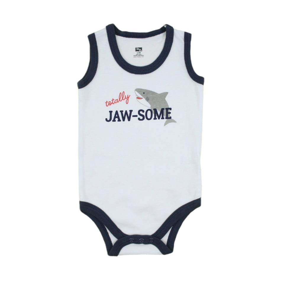 Hudson Baby 4 pk Sleeveless Bodysuits - Jaw-some