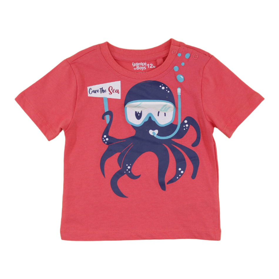 Baby Yampi Cotton Graphic Print T-shirt - Care The Sea