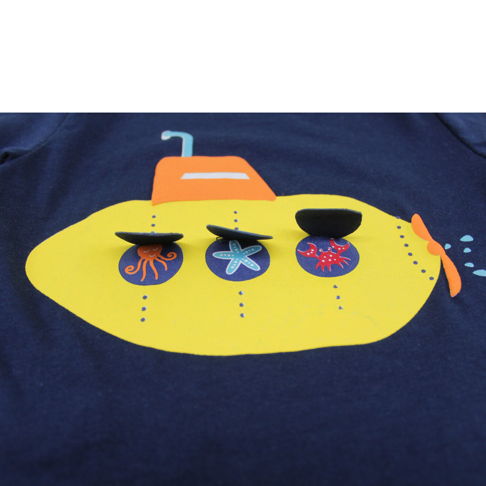 Baby Yampi Cotton Graphic Print T-shirt - Submarine