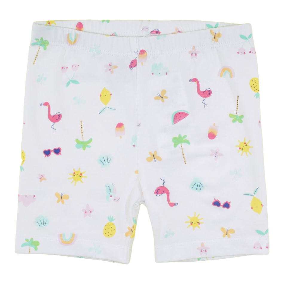 First Impressions Cotton Printed Pull On Shorts - Flamingoes