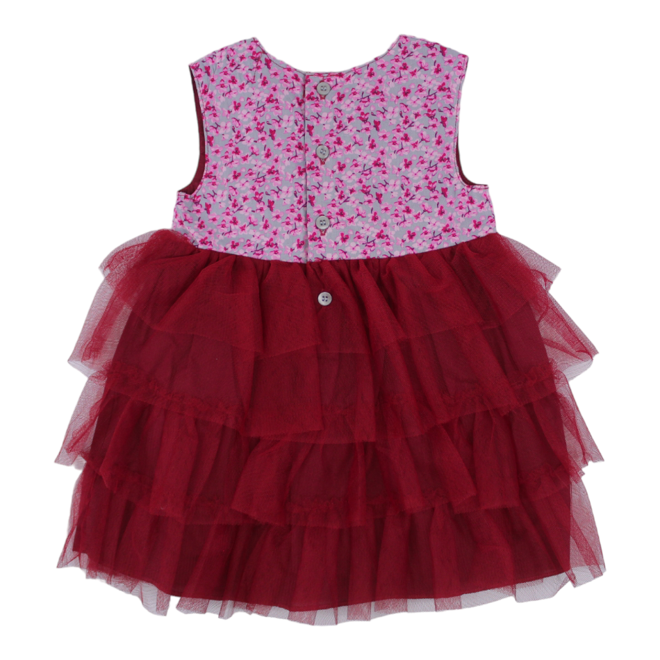 Mon Caramel Floral Bodice Tutu Dress With Tiered Skirt
