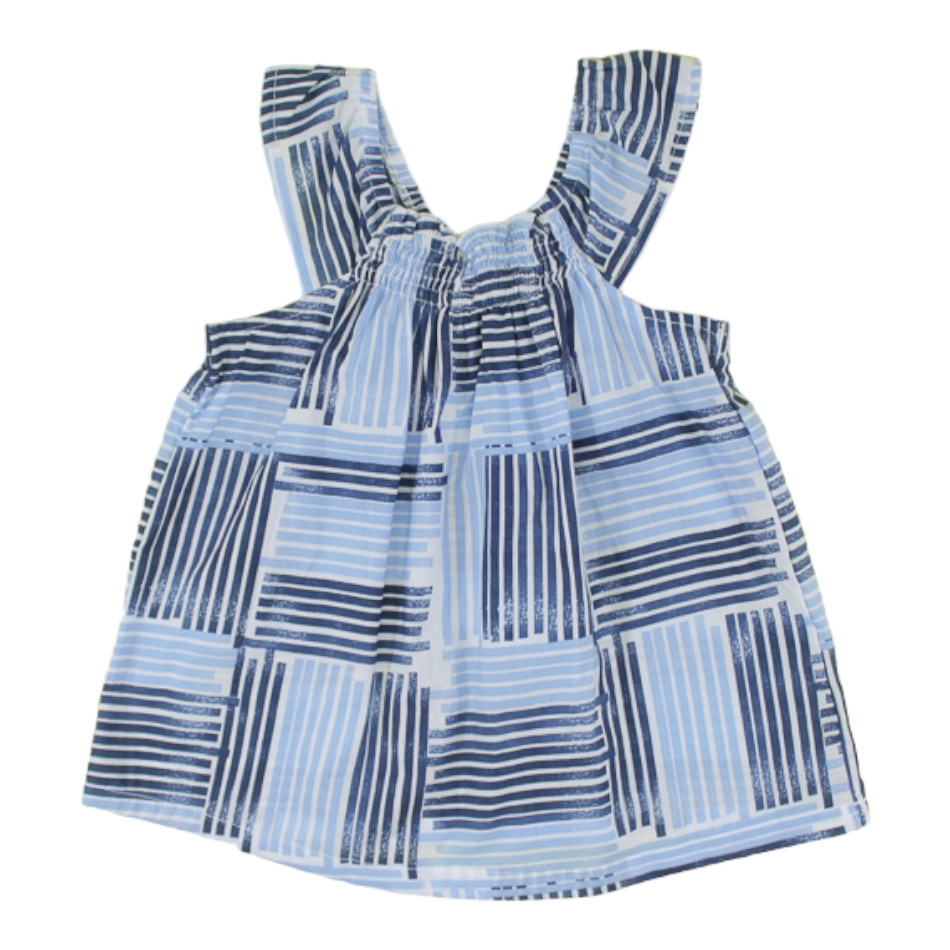 Kids Headquarters 2 Pc Ruffle Smocked Top And Leggings Set - Stripes