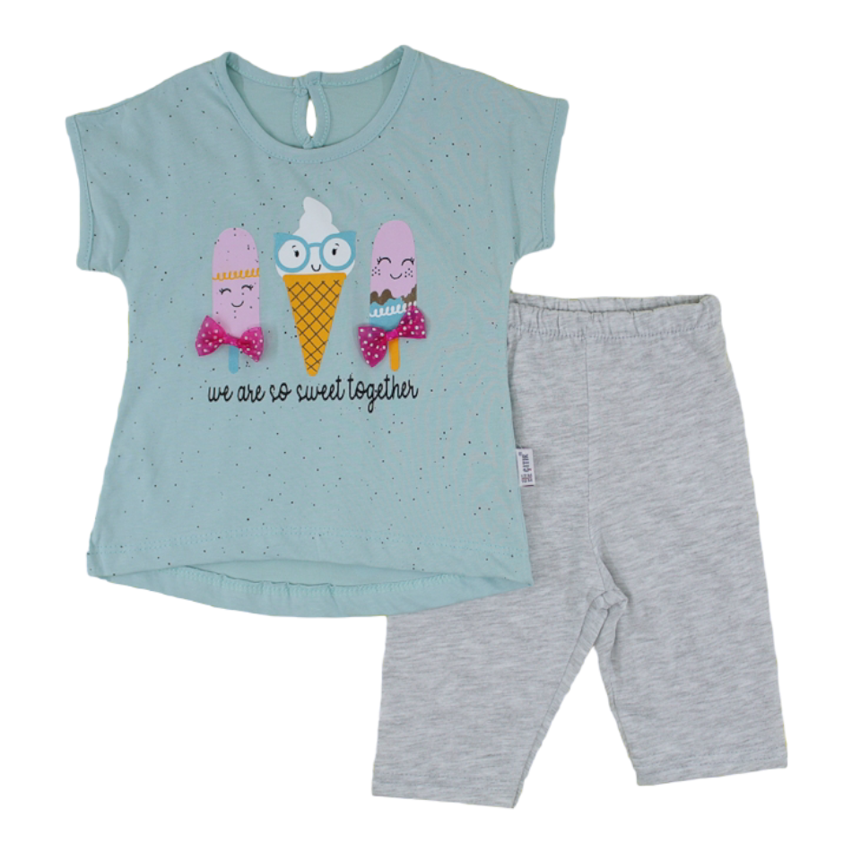 2 Pc T-Shirt And Bicycle Shorts Set - We Are So Sweet Together