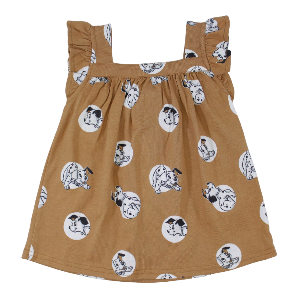 Disney 2 Pc Cotton Ruffle Top And Shorts Set - Puppies