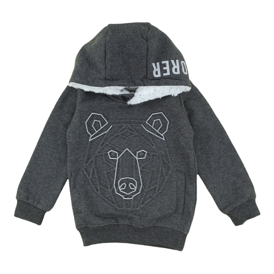 Max Fleece Lined Sweatshirt with Sherpa Hood - Bear