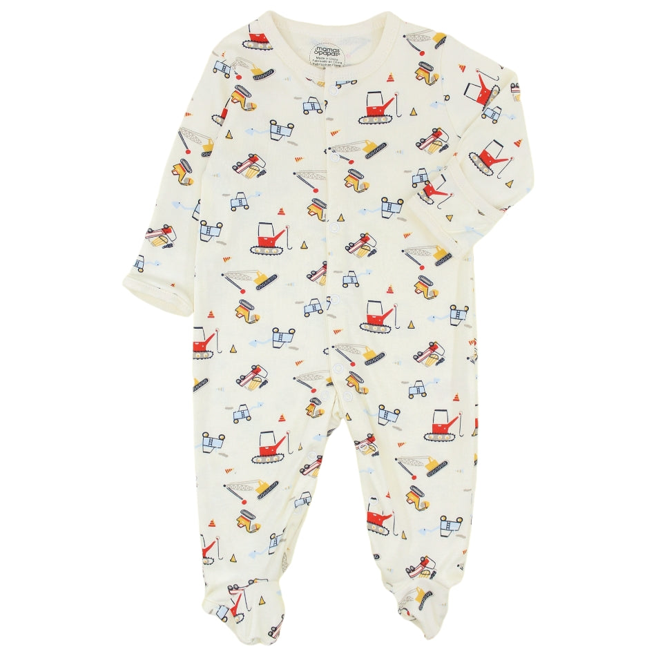 Mamas & Papas 3 Pk Cotton Footed Sleepers - Navy Construction