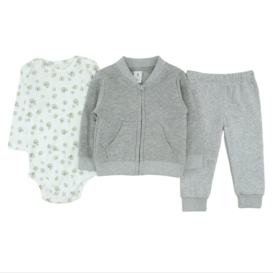 Quilted Jacket, Full Sleeves Bodysuit and Fleece Lined Jogger Pants - Ball