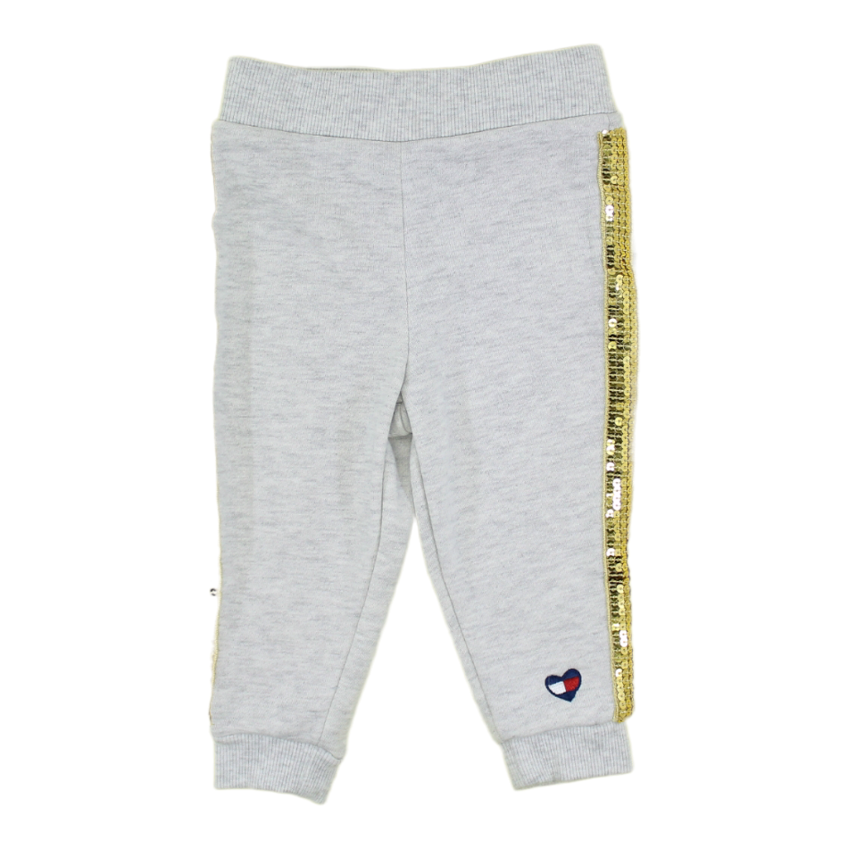 Tommy Hilfiger 2 Pc Fleece Lined Hooded Sweatshirt And Jogger Pants - Sequin Heart