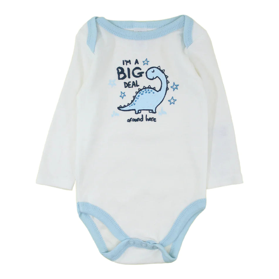 Baby Kiss 3 Pk Full Sleeves Cotton Bodysuits - I,m A Big Deal Around Here