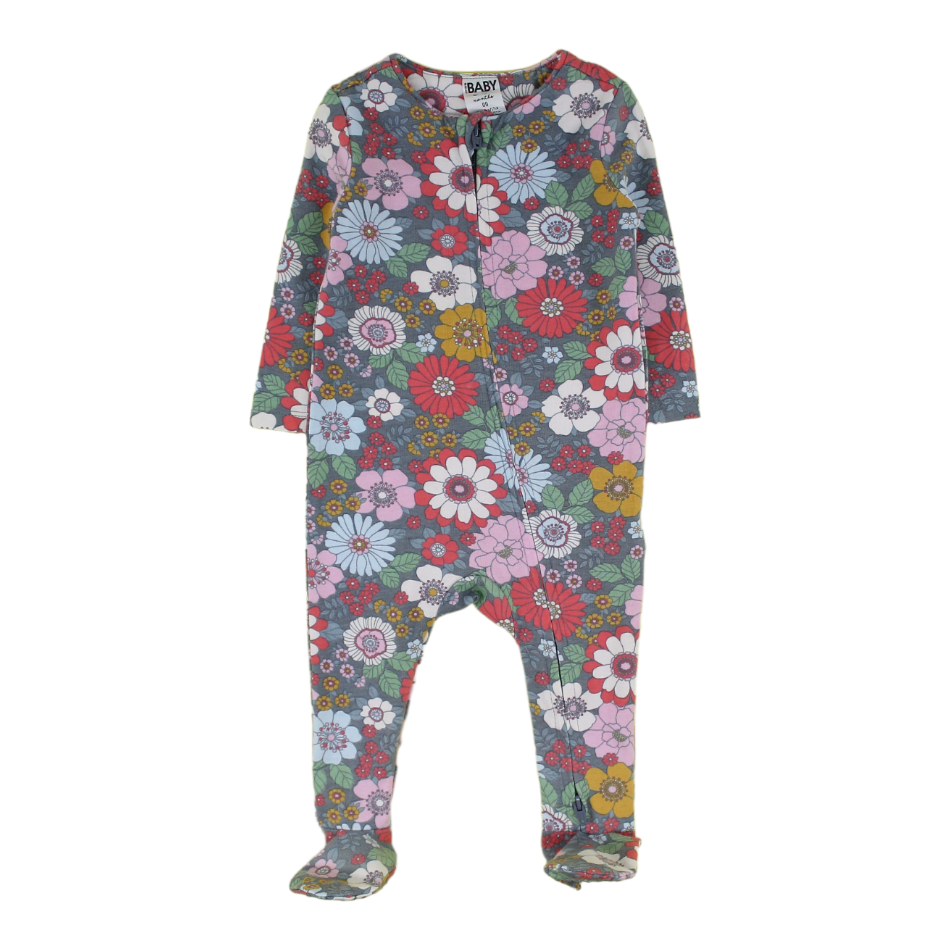 Cotton Floral Zip up Footed Sleeper