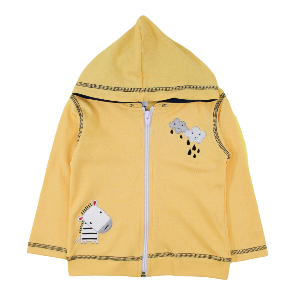 Ohm & Emmy 3 Pc Cotton Zip Up Hooded Jacket Set - Clouds