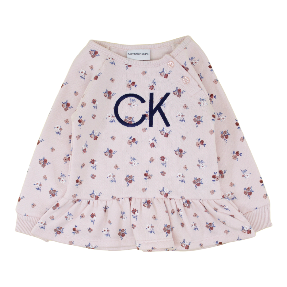 CK 2 Pc Fleece Lined Top And Cotton Legging Set - Floral