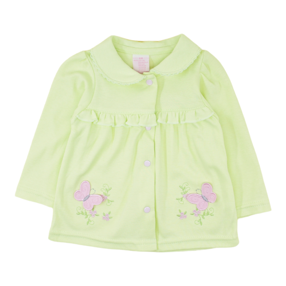 Ohm & Emmy 3 Pc Cotton Button Up Jacket Set - Floral/Butterfly