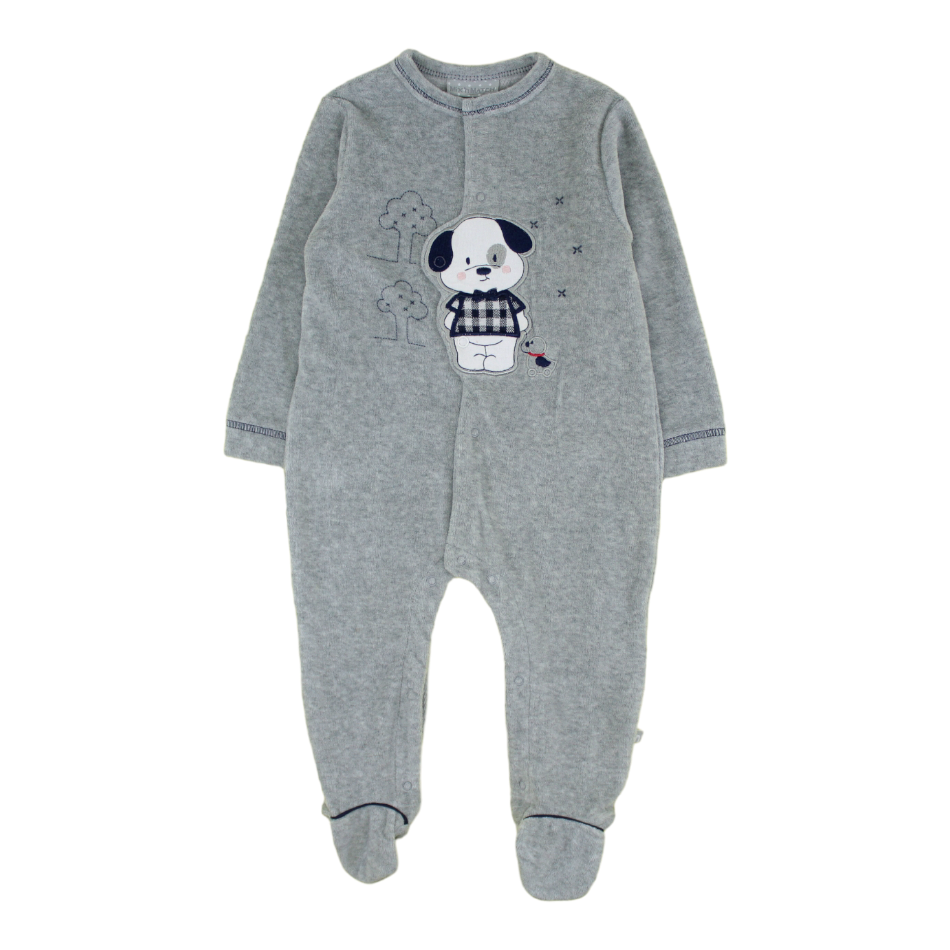 Mix N Match Velour Footed Sleeper - Bear