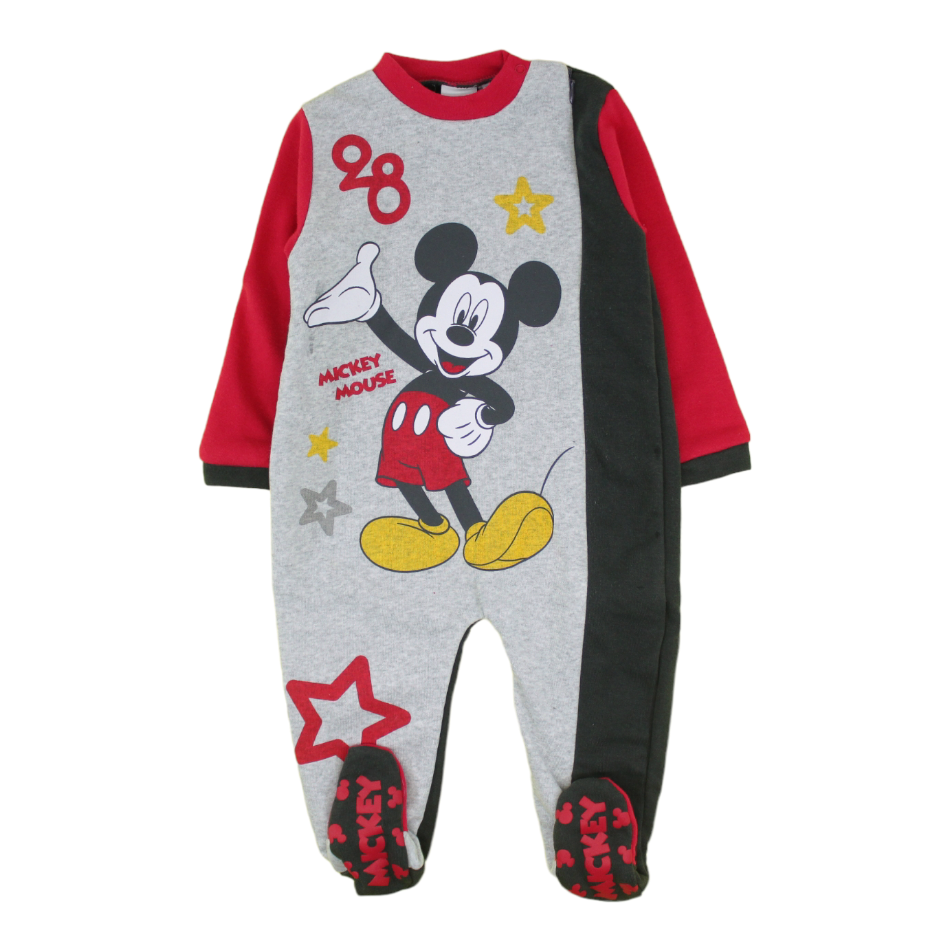 Disney Fleece Lined Side Zip Up Footed Sleeper - Mickey Star